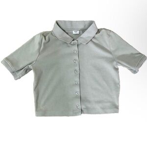 ✰aritzia (sunday best) cropped button-up collared shirt✰